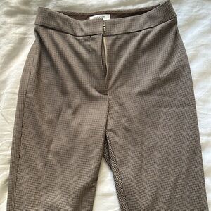 Babaton Straight Leg Pants in Brown Microcheck